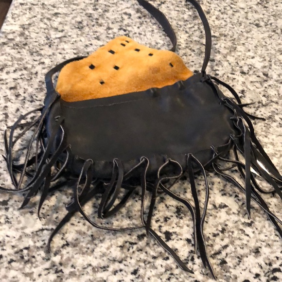 Vintage handmade leather handbag - Picture 3 of 4